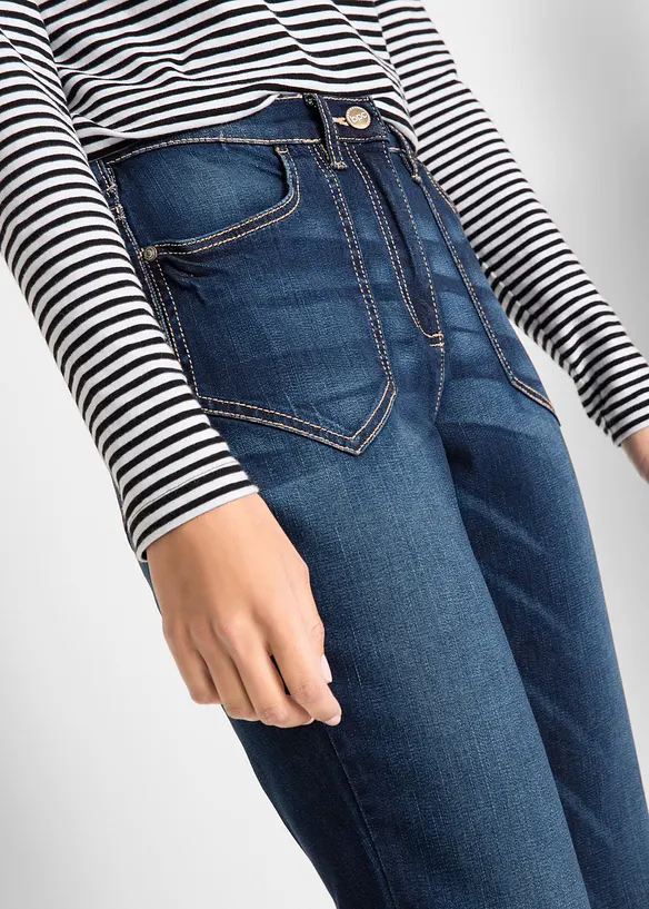 Jean droit taille haute, extensible, bonprix