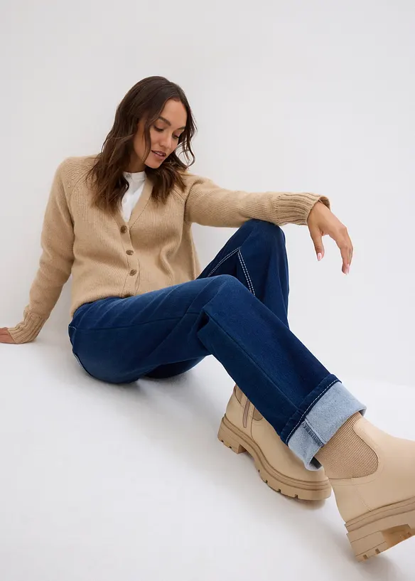 Jean chaud droit, taille haute, bonprix