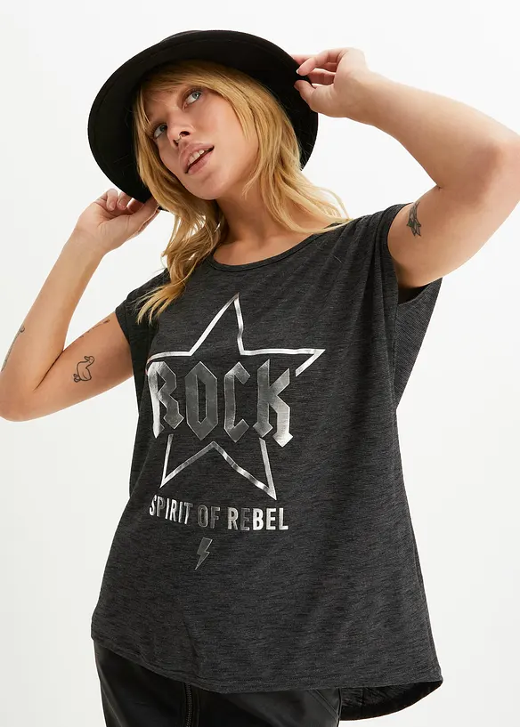 T-shirt long en viscose mélangée, bonprix