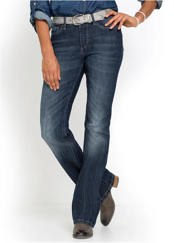 Jean bootcut taille haute, extensible et confortable, bonprix
