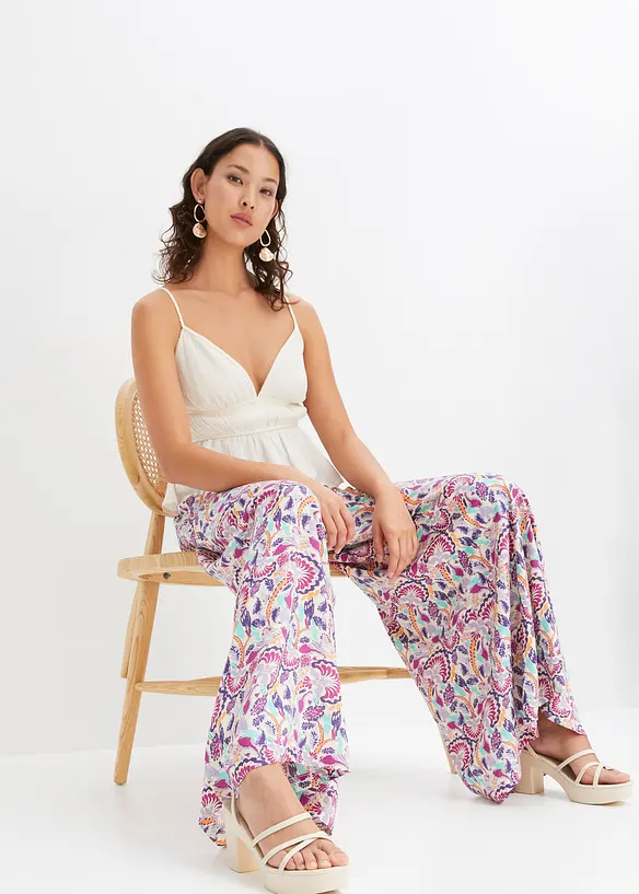 Pantalon palazzo en viscose fluide, bonprix