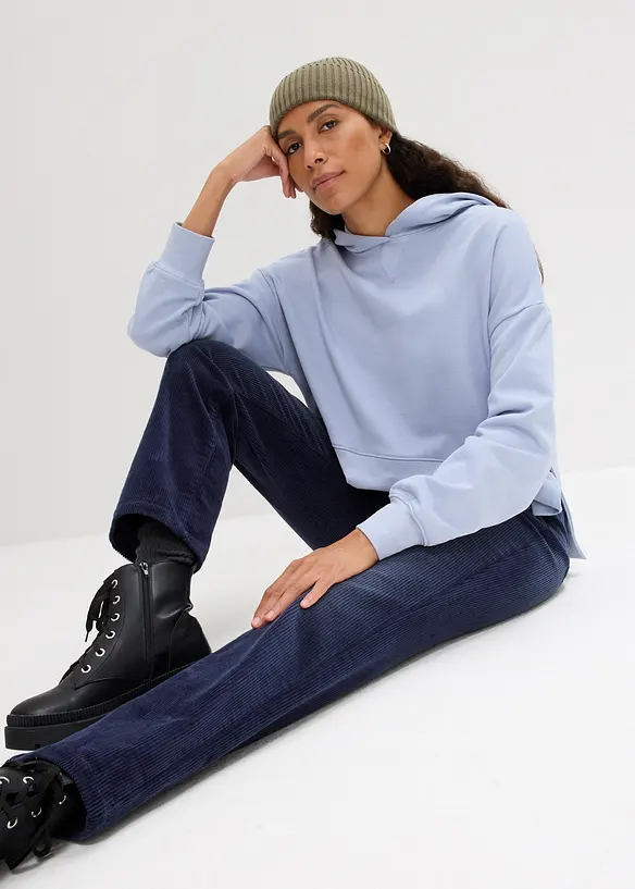 Pantalon droit en velours côtelé extensible, bonprix