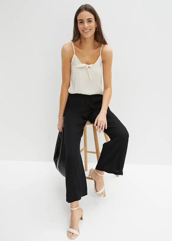 Pantalon en viscose, taille &eacute;lastiqu&eacute;e, bonprix