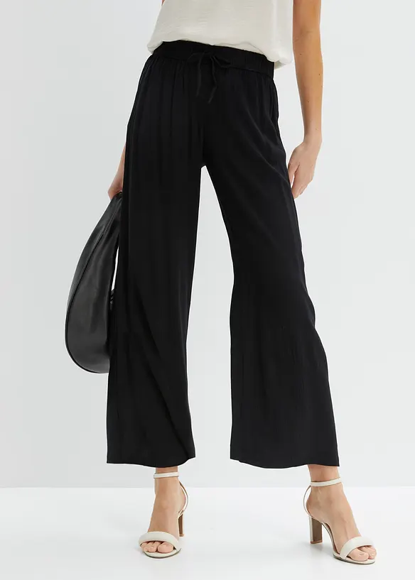 Pantalon en viscose, taille &eacute;lastiqu&eacute;e, bonprix