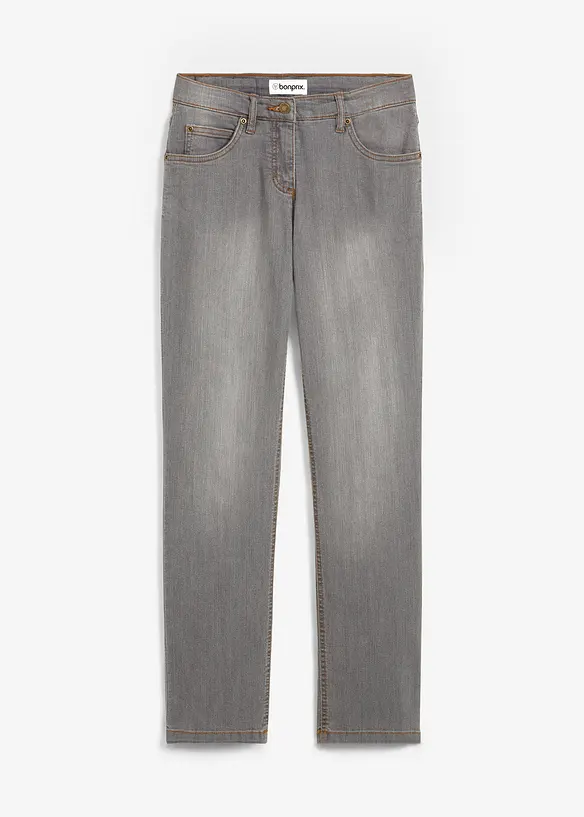 Jean droit taille mi-haute, extensible, bonprix