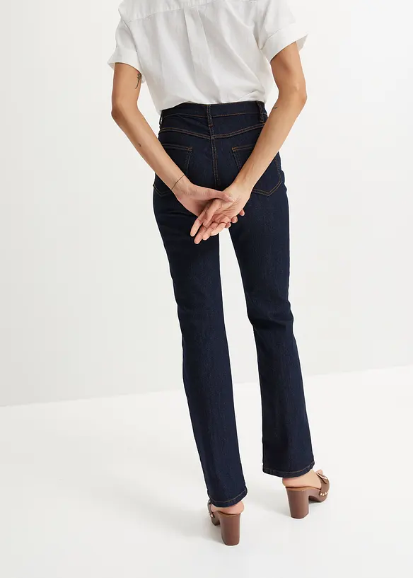 Jean droit taille mi-haute, extensible, bonprix