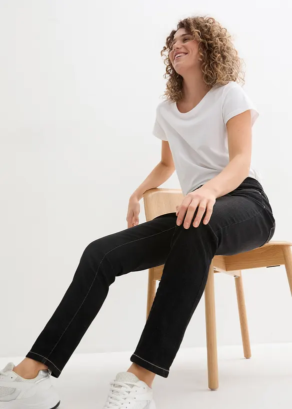 Jean boyfriend taille mi-haute, extensible, bonprix