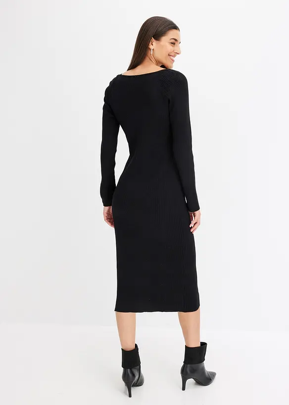 Robe en maille c&ocirc;tel&eacute;e, bonprix