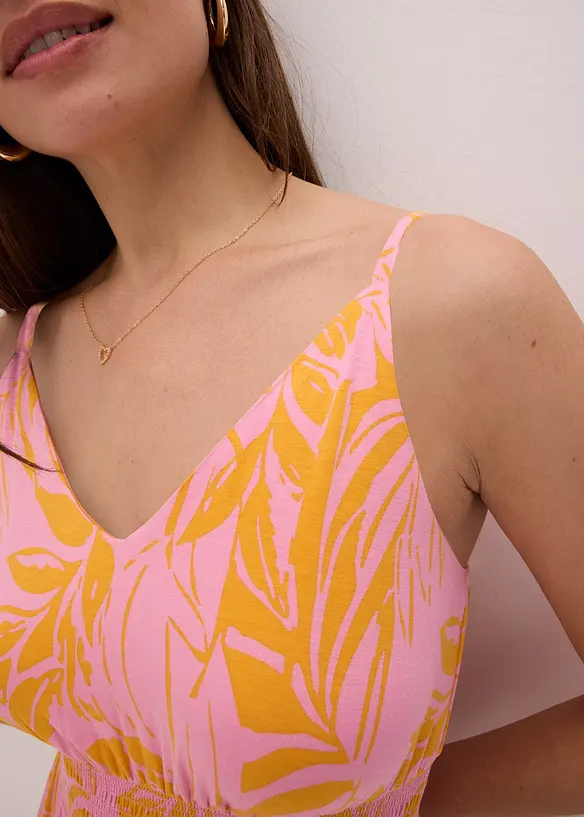 Robe imprimée en viscose à fines bretelles, bonprix