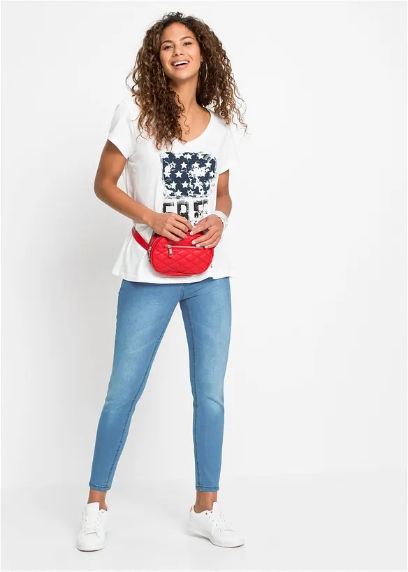 Jean skinny, taille mi-haute, raccourci, bonprix