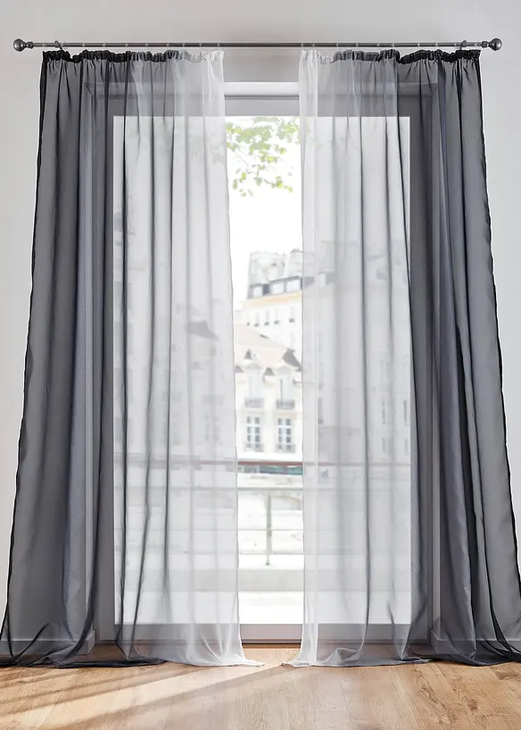 Voilages &agrave; effet ombr&eacute; (2 pces), bonprix