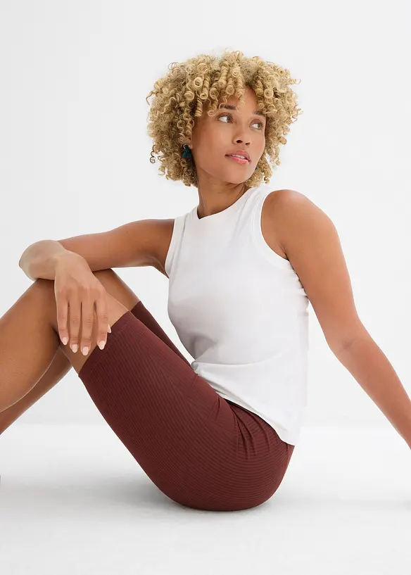 Cycliste taille haute en jersey côtelé, bonprix