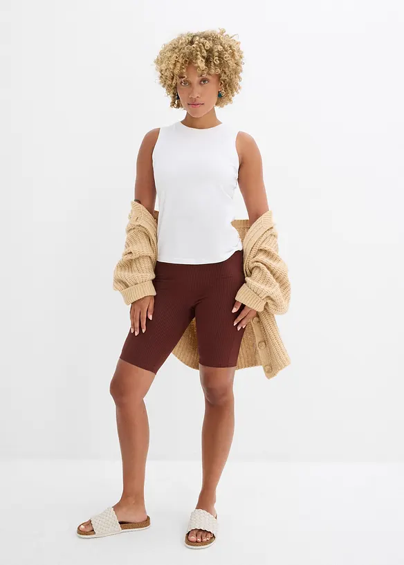 Cycliste taille haute en jersey côtelé, bonprix