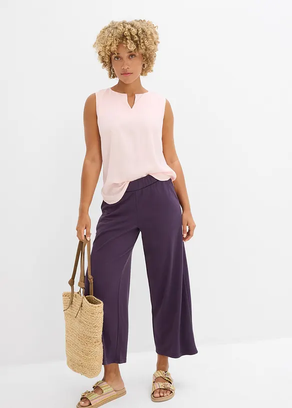 Pantalon en jersey à taille élastiquée, bonprix