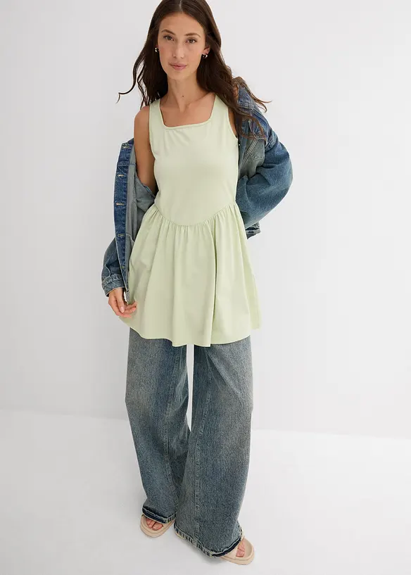 Top long en coton extensible, bonprix