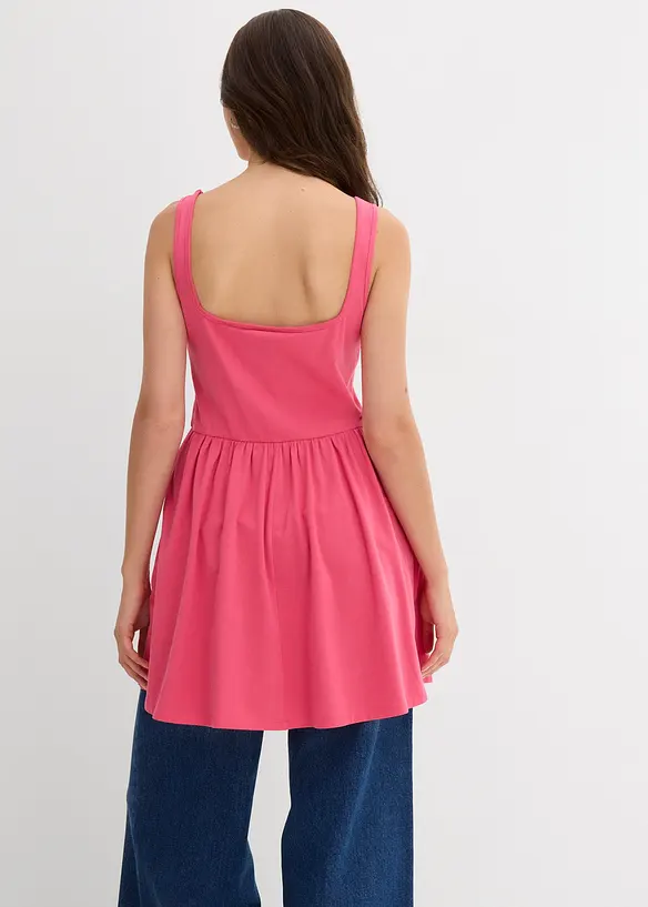 Top long en coton extensible, bonprix