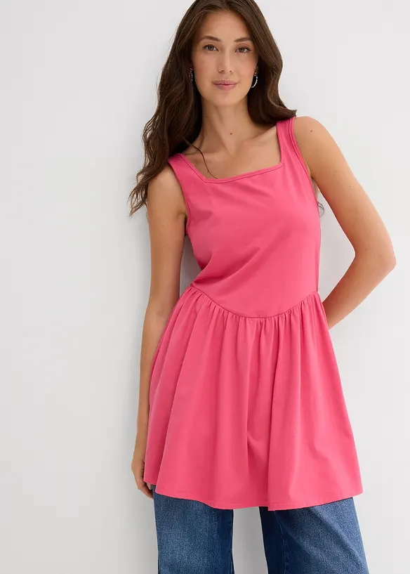 Top long en coton extensible, bonprix