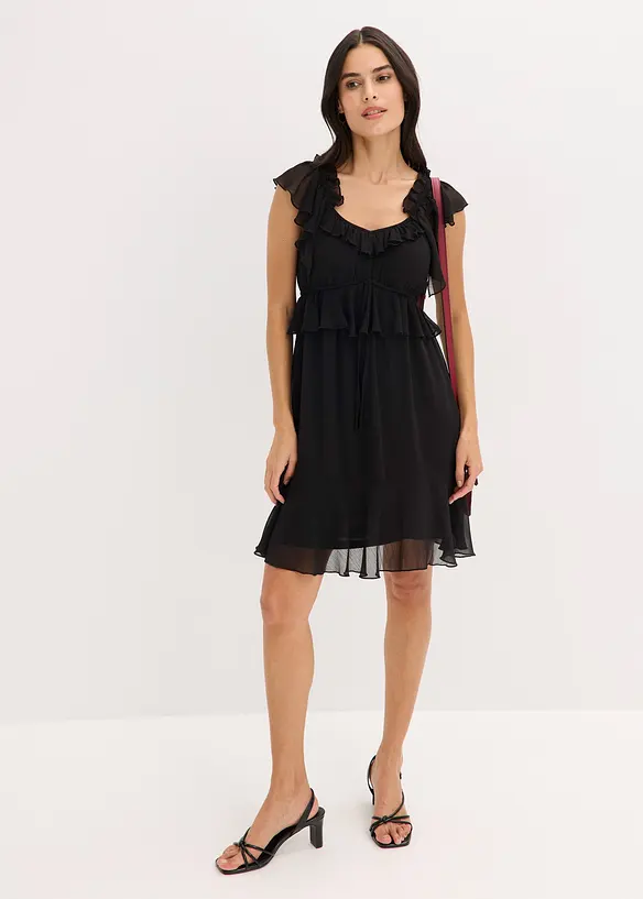 Robe trapèze en crêpe, bonprix