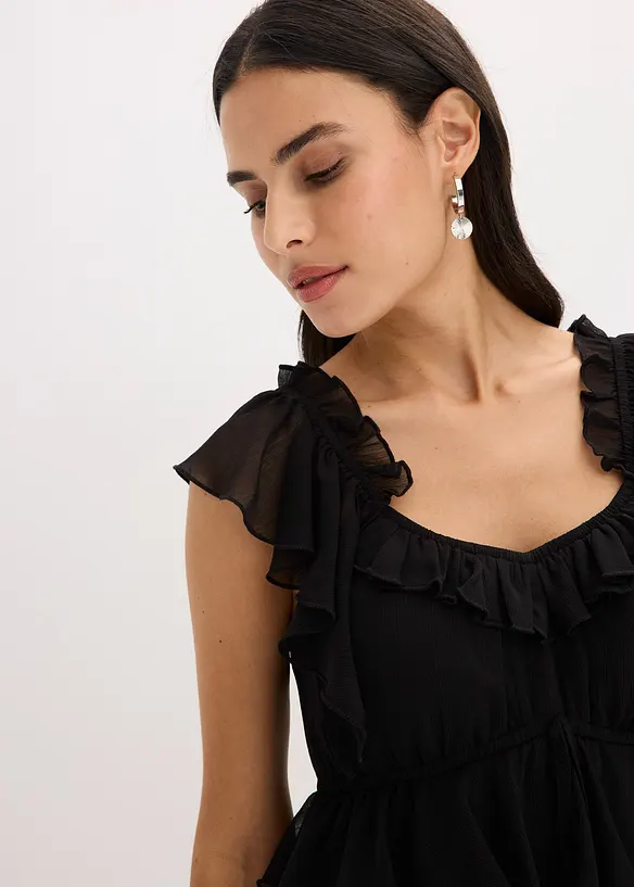 Robe trapèze en crêpe, bonprix