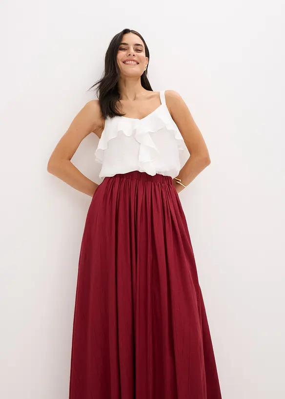 Jupe longue en matière froissée, bonprix