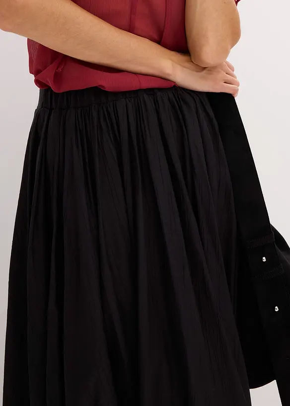 Jupe longue en matière froissée, bonprix