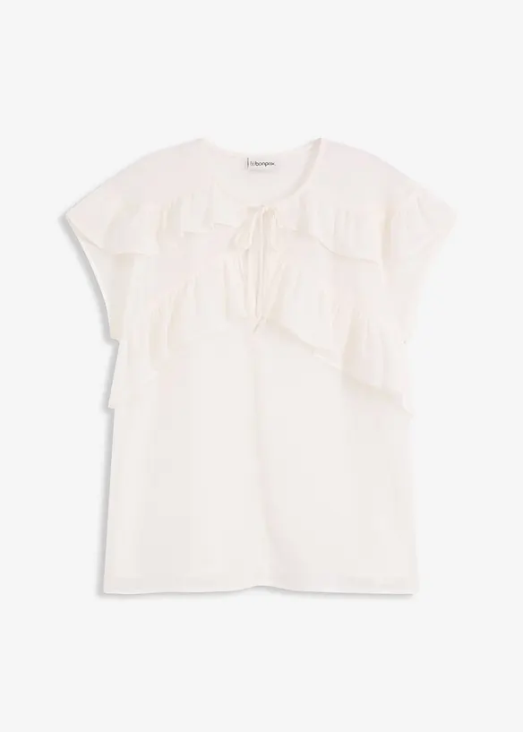 Blouse en crêpe à volants, bonprix