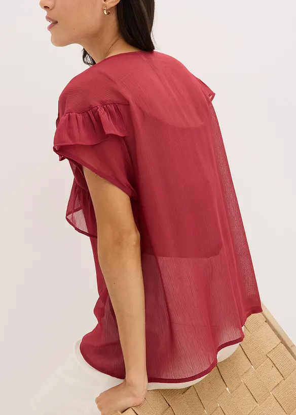 Blouse en crêpe à volants, bonprix