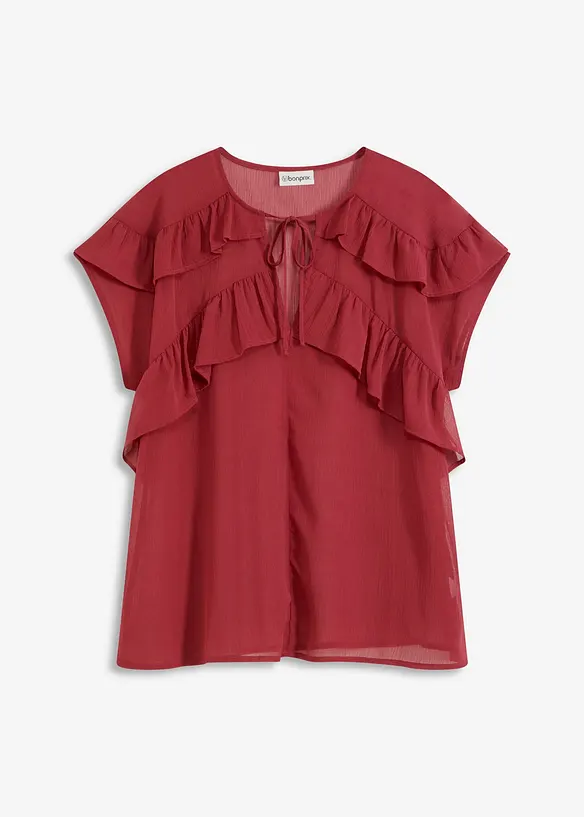 Blouse en crêpe à volants, bonprix