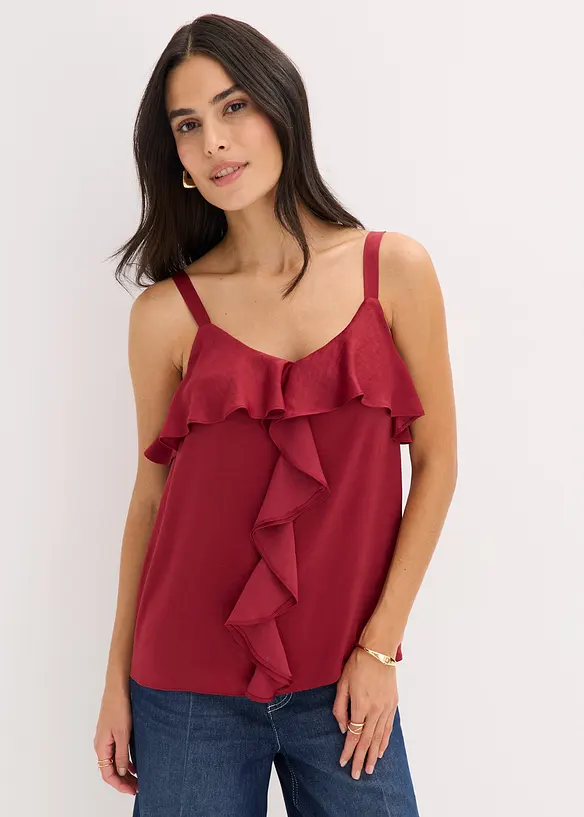 Top à bretelles fines en satin brillant, bonprix