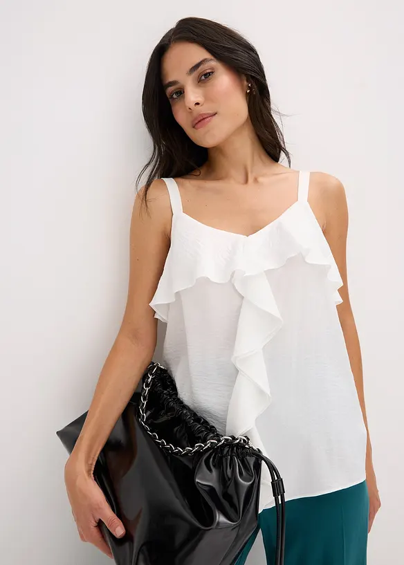 Top à bretelles fines en satin brillant, bonprix