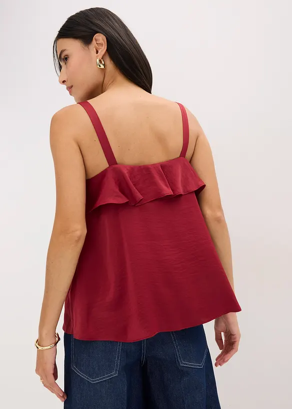 Top à bretelles fines en satin brillant, bonprix