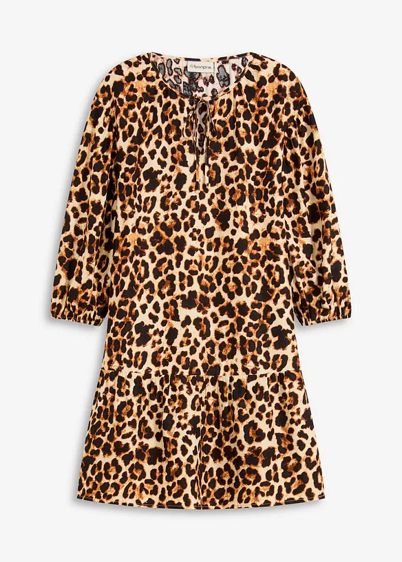 Robe-tunique imprimée en crêpe texturé, bonprix