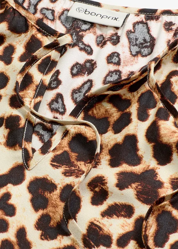 Robe-tunique imprimée en crêpe texturé, bonprix