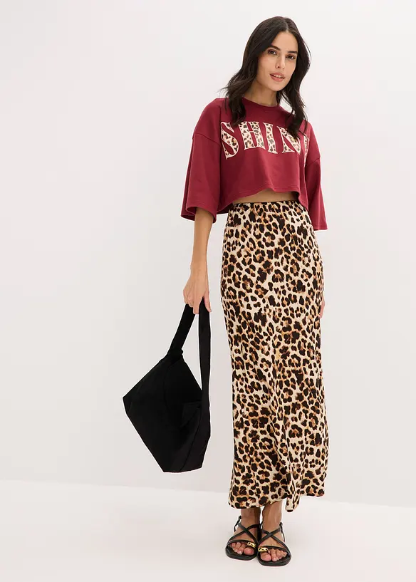 Jupe midi en viscose fluide, bonprix