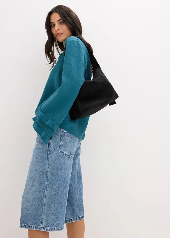 Bermuda en jean taille mi-haute, peu extensible, bonprix