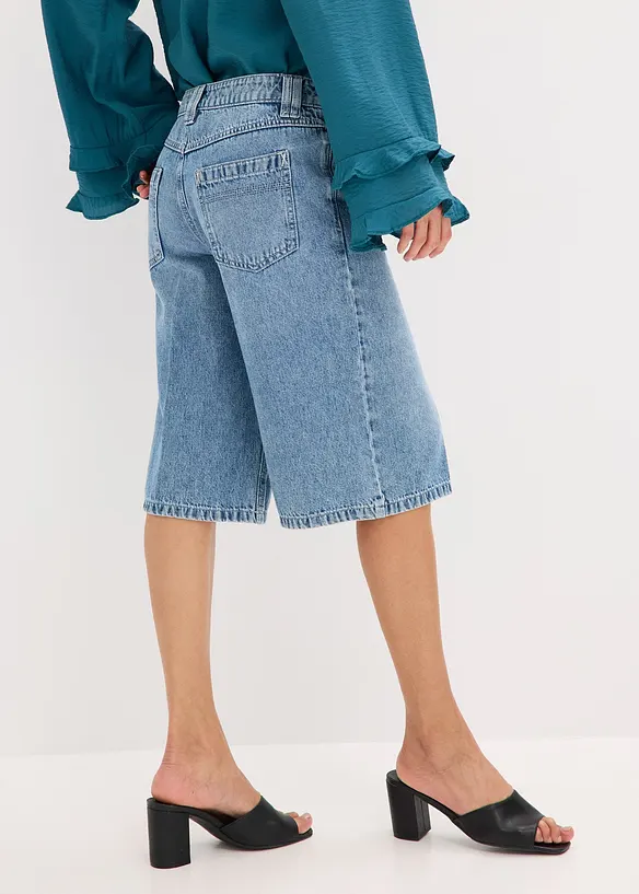 Bermuda en jean taille mi-haute, peu extensible, bonprix