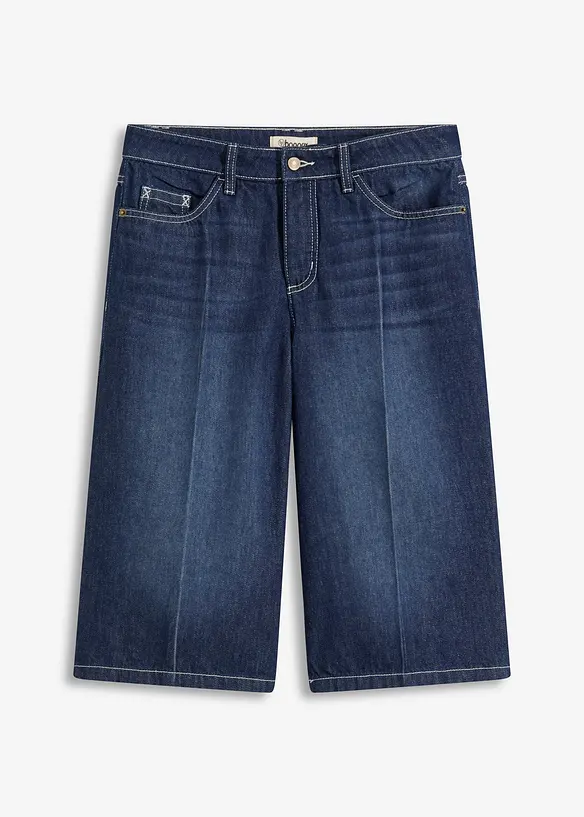 Bermuda en jean taille mi-haute, peu extensible, bonprix