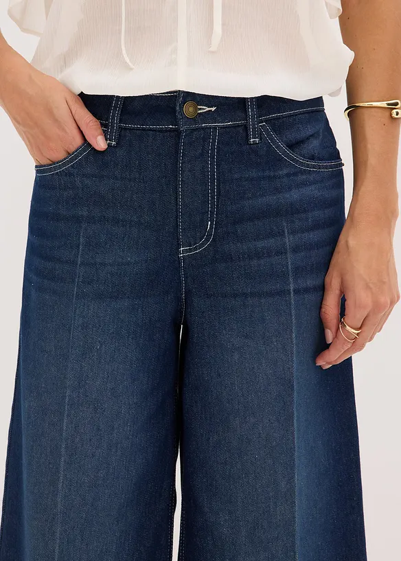Bermuda en jean taille mi-haute, peu extensible, bonprix