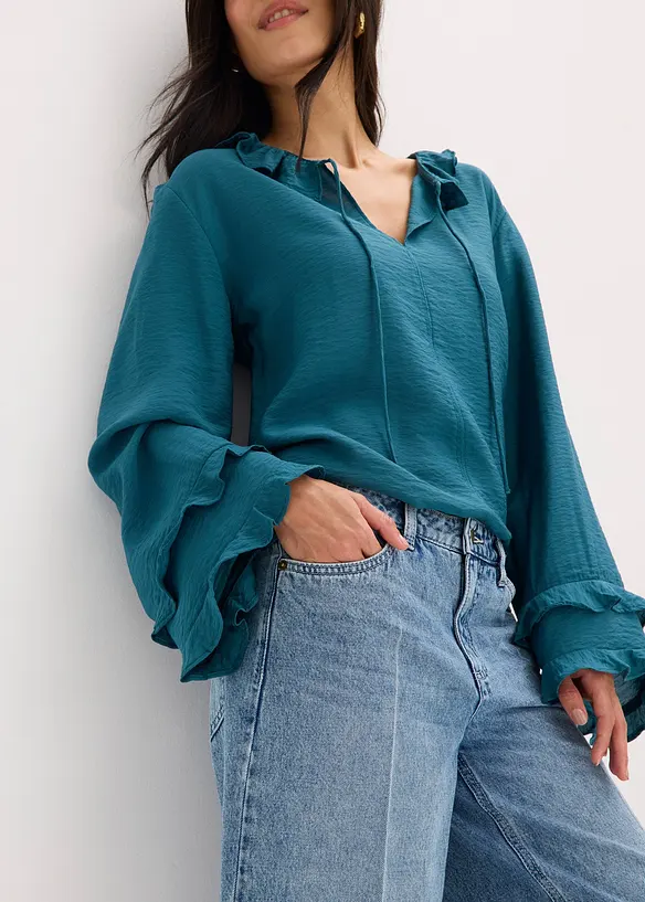 Bermuda en jean taille mi-haute, peu extensible, bonprix