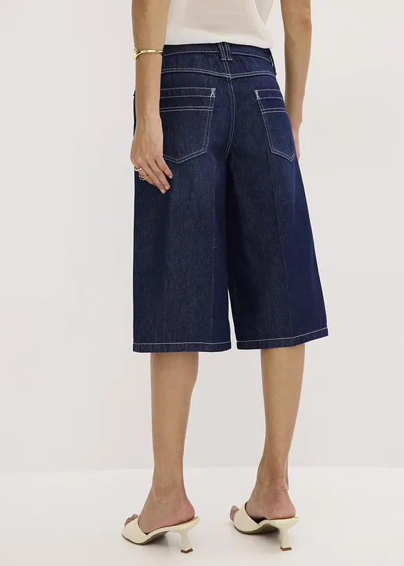 Bermuda en jean taille mi-haute, peu extensible, bonprix