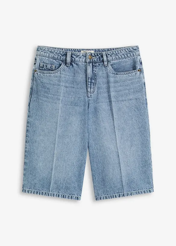 Bermuda en jean taille mi-haute, peu extensible, bonprix