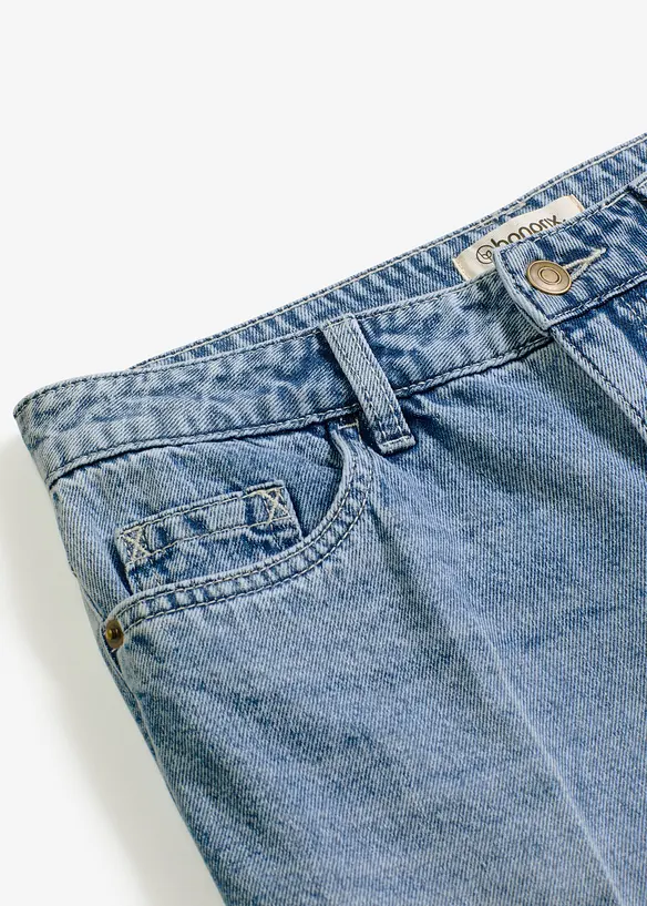 Bermuda en jean taille mi-haute, peu extensible, bonprix