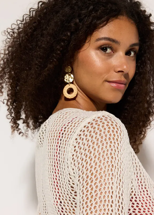 Gilet de plage transparent, aspect crochet, bonprix