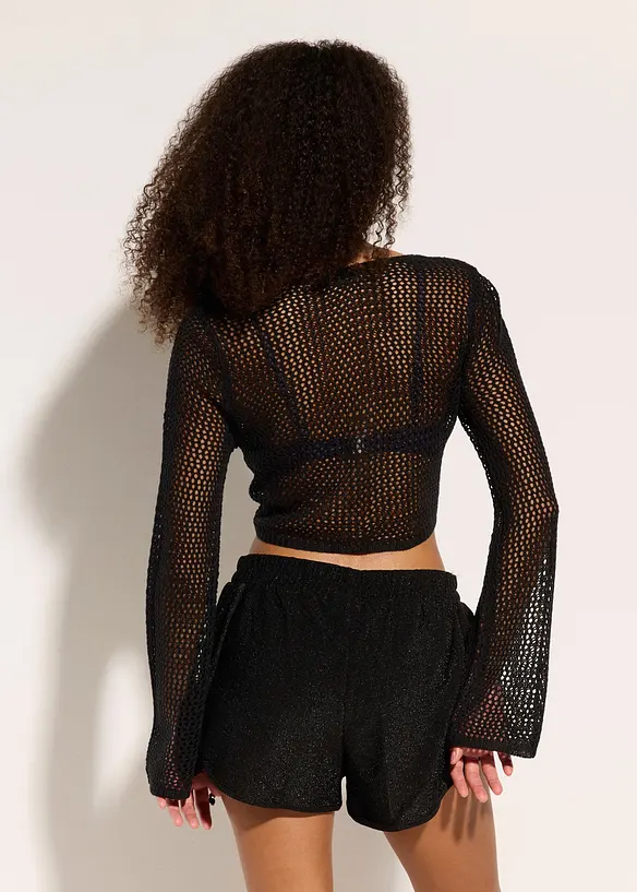 Gilet de plage transparent, aspect crochet, bonprix