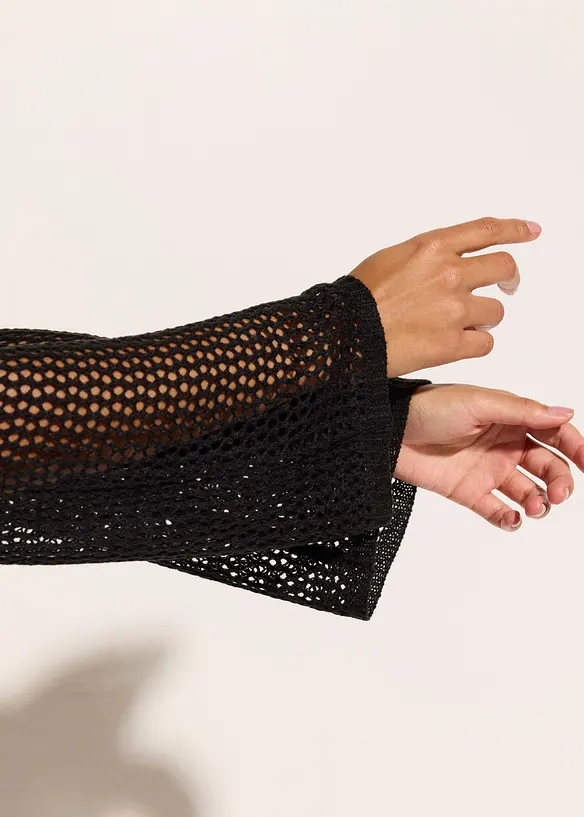 Gilet de plage transparent, aspect crochet, bonprix