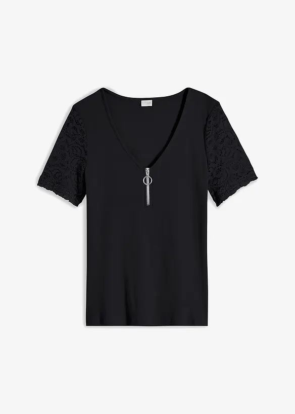 T-shirt en coton côtelé, bonprix