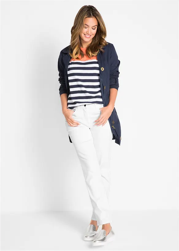 Pantalon droit et extensible, taille mi-haute, bonprix