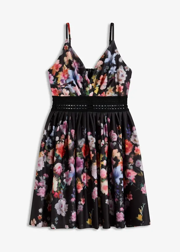 Robe courte à empiècement au crochet, bonprix