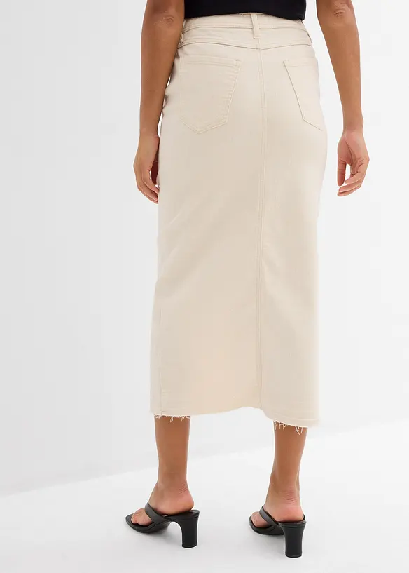 Jupe en jean fendue devant, bonprix