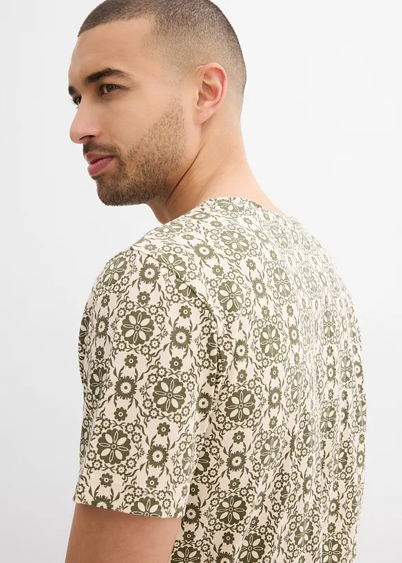 T-shirt col tunisien 100% coton, bonprix